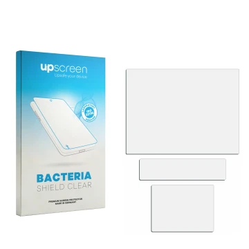 Front side of a product packaging with the brand logo upscreen. Next to it is the corresponding screen protector.