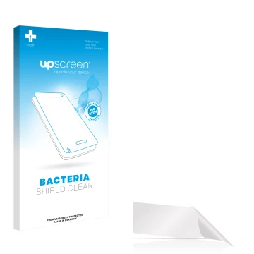 Front side of a product packaging with the brand logo upscreen. Next to it is the corresponding screen protector.