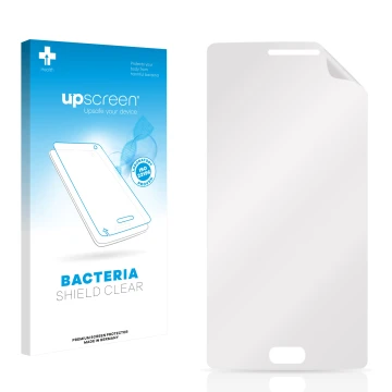 Front side of a product packaging with the brand logo upscreen. Next to it is the corresponding screen protector.