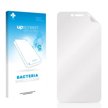 Front side of a product packaging with the brand logo upscreen. Next to it is the corresponding screen protector.