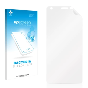 Front side of a product packaging with the brand logo upscreen. Next to it is the corresponding screen protector.