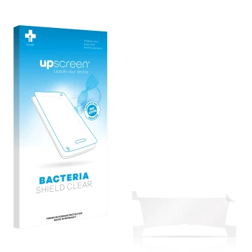 Front side of a product packaging with the brand logo upscreen. Next to it is the corresponding screen protector.