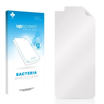 Front side of a product packaging with the brand logo upscreen. Next to it is the corresponding screen protector.