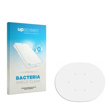 Front side of a product packaging with the brand logo upscreen. Next to it is the corresponding screen protector.