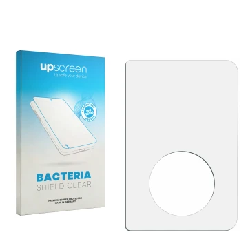 Front side of a product packaging with the brand logo upscreen. Next to it is the corresponding screen protector.