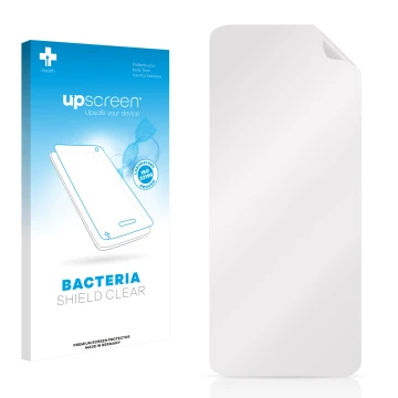 Front side of a product packaging with the brand logo upscreen. Next to it is the corresponding screen protector.