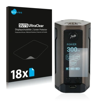 Front side of a product packaging with the brand logo Savvies. Next to it is the device Cowon Plenue D shown with the correspo