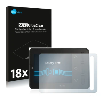 Front side of a product packaging with the brand logo Savvies. Next to it is the device ISDT BG-8S shown with the correspondin