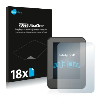 Front side of a product packaging with the brand logo Savvies. Next to it is the device Neodrives neoMMI Z20 shown with the co