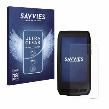 Front side of a product packaging with the brand logo Savvies. Next to it is the device Ciclo Navic 400 shown with the corresp