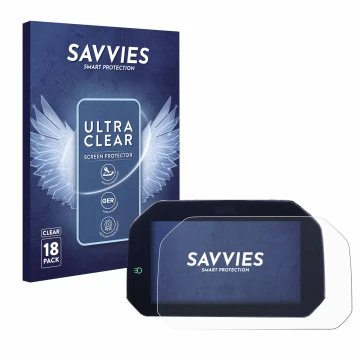 Front side of a product packaging with the brand logo Savvies. Next to it is the device BMW F 750 GS 2018-2020 Connectivity TF