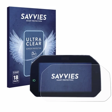 Front side of a product packaging with the brand logo Savvies. Next to it is the device BMW F850GS 2018-2020 Connectivity TFT 