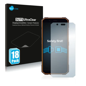 Front side of a product packaging with the brand logo Savvies. Next to it is the device Hammer Energy 18X9 shown with the corr