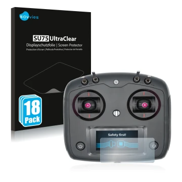 Front side of a product packaging with the brand logo Savvies. Next to it is the device FlySky FS-i6S shown with the correspon