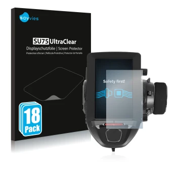 Front side of a product packaging with the brand logo Savvies. Next to it is the device Futaba 7PXR shown with the correspondi