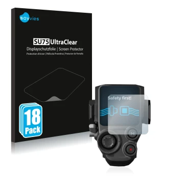 Front side of a product packaging with the brand logo Savvies. Next to it is the device DJI RS 3 shown with the corresponding 