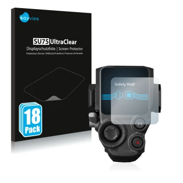 Front side of a product packaging with the brand logo Savvies. Next to it is the device DJI RS 3 Pro shown with the correspond