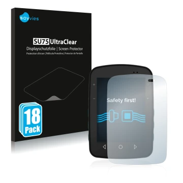 Front side of a product packaging with the brand logo Savvies. Next to it is the device TwoNav Terra shown with the correspond