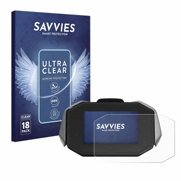 Front side of a product packaging with the brand logo Savvies. Next to it is the device MV Agusta Dragster RC TFT shown with t