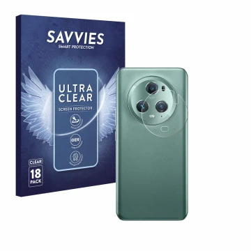 Front side of a product packaging with the brand logo Savvies. Next to it is the device Honor Magic 5 Pro (ONLY Camera Lens) s