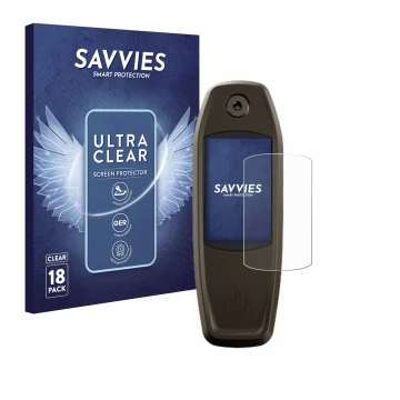 Front side of a product packaging with the brand logo Savvies. Next to it is the device Specialized Mastermind TCU shown with 
