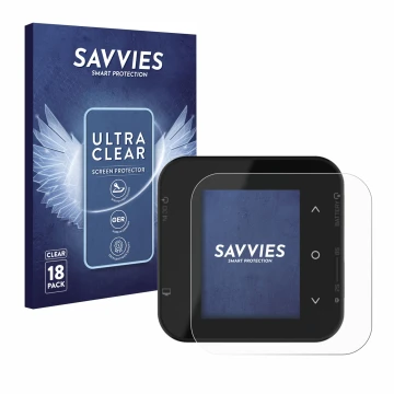 Front side of a product packaging with the brand logo Savvies. Next to it is the device ISDT Air8 shown with the corresponding