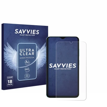 Front side of a product packaging with the brand logo Savvies. Next to it is the device Oscal C70 shown with the corresponding