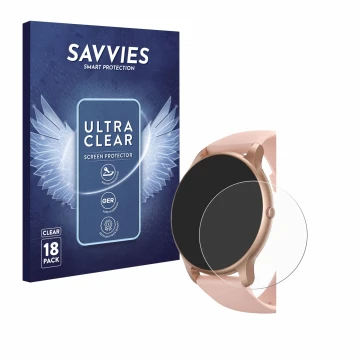 Front side of a product packaging with the brand logo Savvies. Next to it is the device Parsonver SR1 1.32