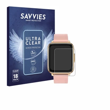 Front side of a product packaging with the brand logo Savvies. Next to it is the device FMK IP68 1.7