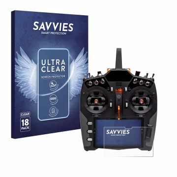Front side of a product packaging with the brand logo Savvies. Next to it is the device Spektrum NX20 shown with the correspon