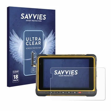 Front side of a product packaging with the brand logo Savvies. Next to it is the device AIR3 7.3 shown with the corresponding 