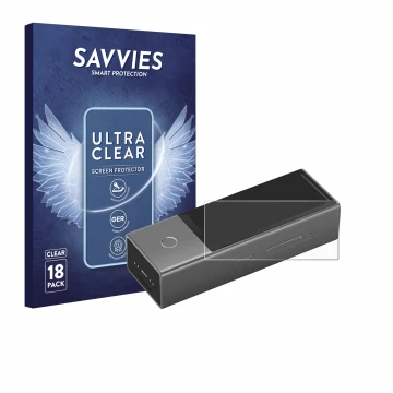 Front side of a product packaging with the brand logo Savvies. Next to it is the device Timekettle X1 shown with the correspon