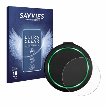 Front side of a product packaging with the brand logo Savvies. Next to it is the device OOONO CO-Driver NO2 2024 shown with th