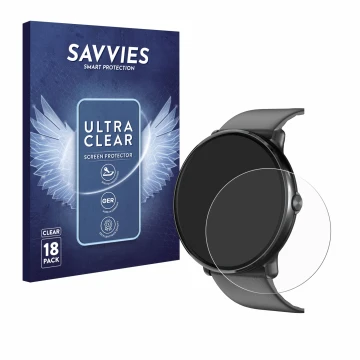 Front side of a product packaging with the brand logo Savvies. Next to it is the device Gerpeng S66 1.43