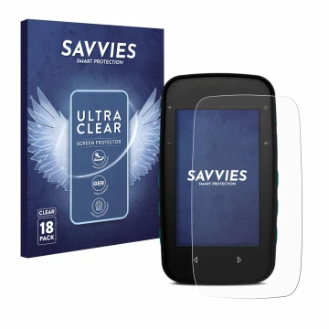 Front side of a product packaging with the brand logo Savvies. Next to it is the device CompeGPS TwoNav Cross Plus shown with 