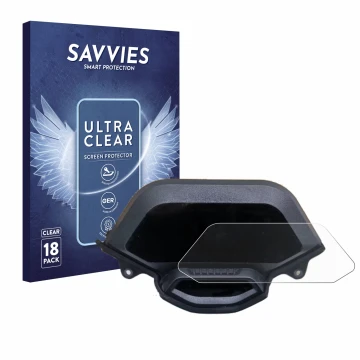 Front side of a product packaging with the brand logo Savvies. Next to it is the device Segway Ninebot GT1 shown with the corr