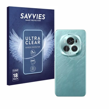 Front side of a product packaging with the brand logo Savvies. Next to it is the device Honor Magic 6 Pro (ONLY Camera Lens) s