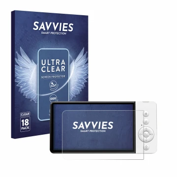 Front side of a product packaging with the brand logo Savvies. Next to it is the device GHB ABM720 shown with the correspondin