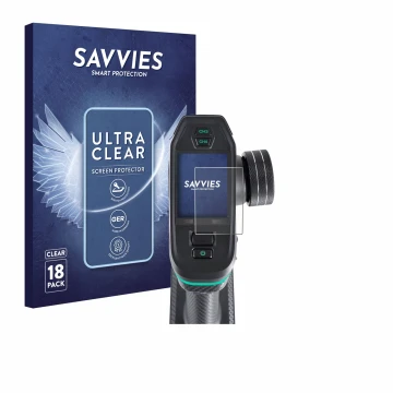 Front side of a product packaging with the brand logo Savvies. Next to it is the device DumboRC DDF-350 shown with the corresp