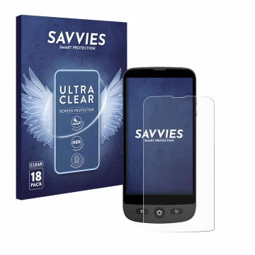 Front side of a product packaging with the brand logo Savvies. Next to it is the device Swissvoice S510-C shown with the corre