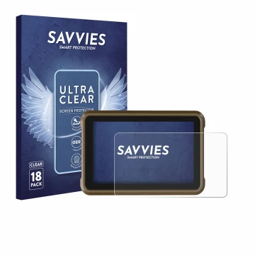 Front side of a product packaging with the brand logo Savvies. Next to it is the device Atomos Ninja shown with the correspond