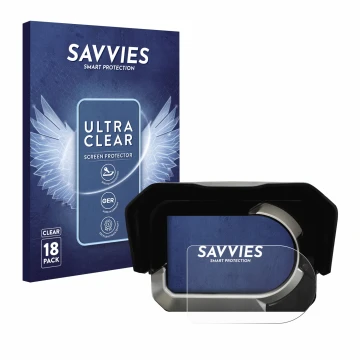 Front side of a product packaging with the brand logo Savvies. Next to it is the device Kymco CV3 shown with the corresponding
