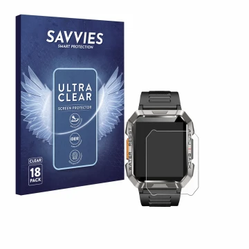 Front side of a product packaging with the brand logo Savvies. Next to it is the device Baolubao W60 shown with the correspond