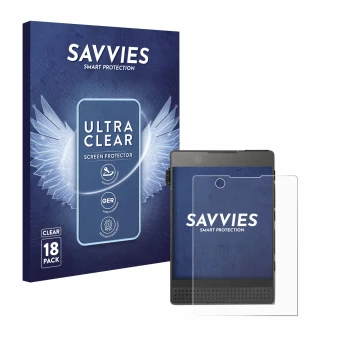 Front side of a product packaging with the brand logo Savvies. Next to it is the device Light Phone 3 shown with the correspon