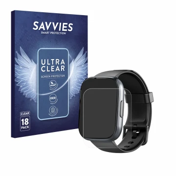 Front side of a product packaging with the brand logo Savvies. Next to it is the device Cillso T80 1.95
