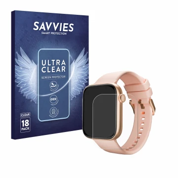 Front side of a product packaging with the brand logo Savvies. Next to it is the device Maoo ProWatch 1.85