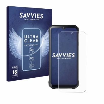 Front side of a product packaging with the brand logo Savvies. Next to it is the device Hotwav T7S shown with the correspondin