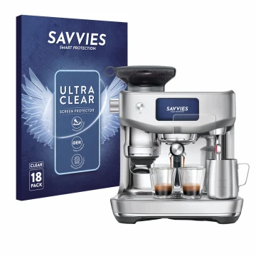 Front side of a product packaging with the brand logo Savvies. Next to it is the device Sage the Oracle Jet shown with the cor