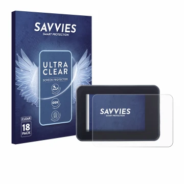Front side of a product packaging with the brand logo Savvies. Next to it is the device Yamaha MT-07 2023 shown with the corre