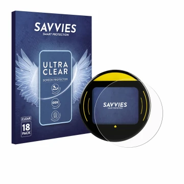Front side of a product packaging with the brand logo Savvies. Next to it is the device Nayax Onyx shown with the correspondin